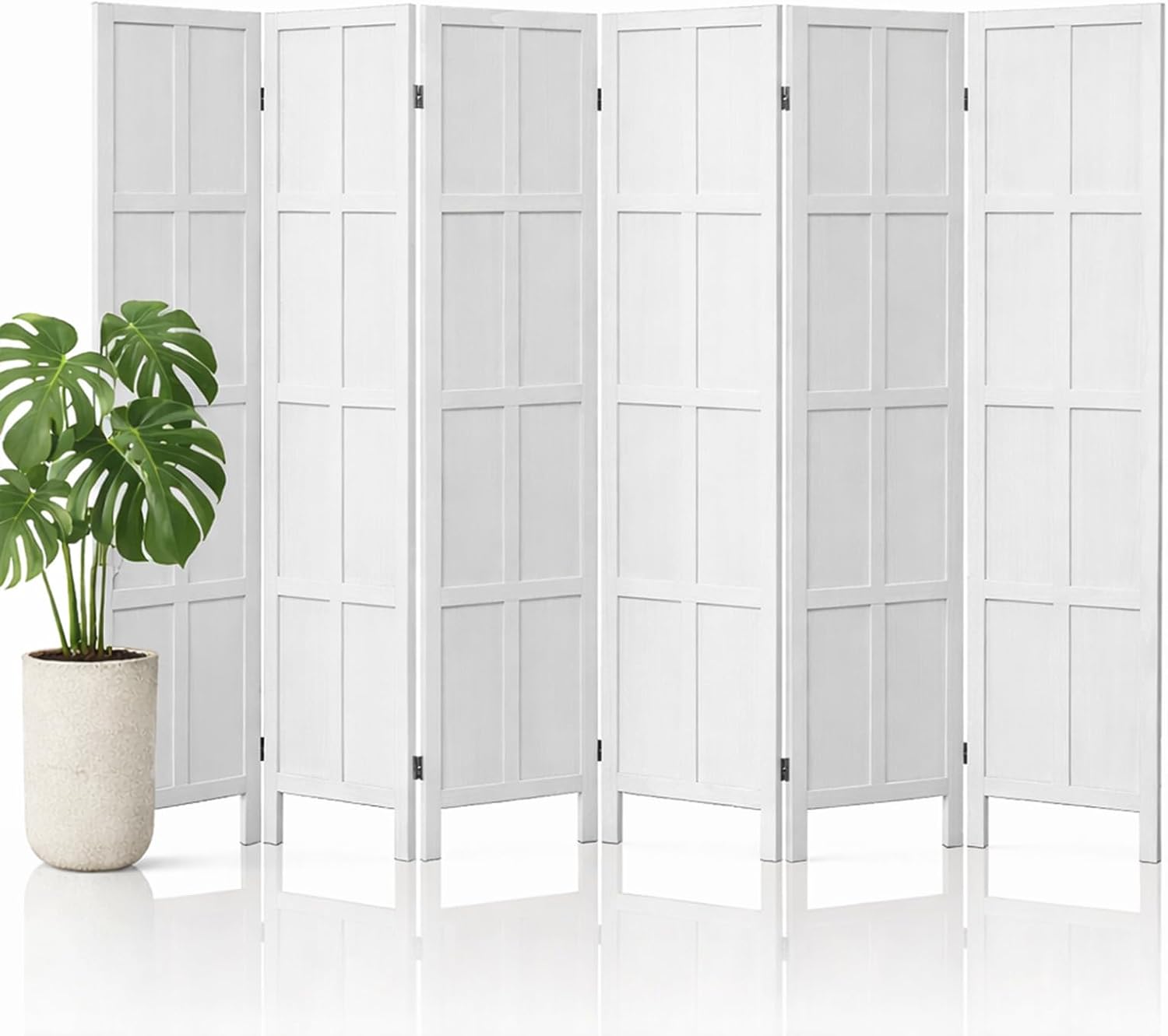 فاصل غرفة خشبي بستة ألواح وشاش - مراجعة Partition Screen Divider وسعره